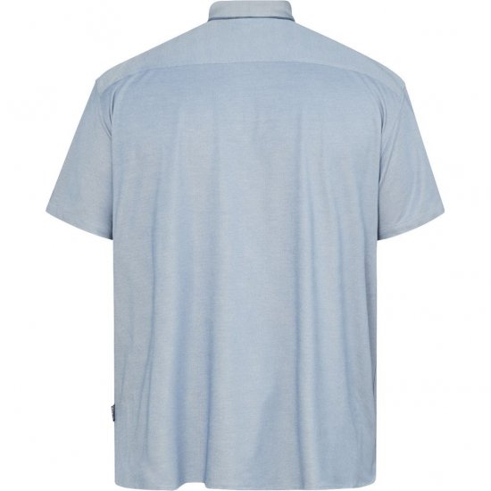 North Latitude 61116 Gemêleerd Piqué Shirt Korte Mouw Blauw - Polo shirts - Grote Maten Poloshirts Heren