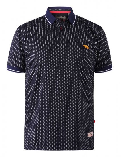 D555 Battersea Polo Shirt With Chest Embroidery Navy - Polo shirts - Grote Maten Poloshirts Heren