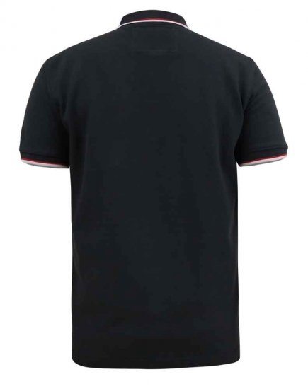 D555 Kirby Birdseye Pique Polo Black - Polo shirts - Grote Maten Poloshirts Heren
