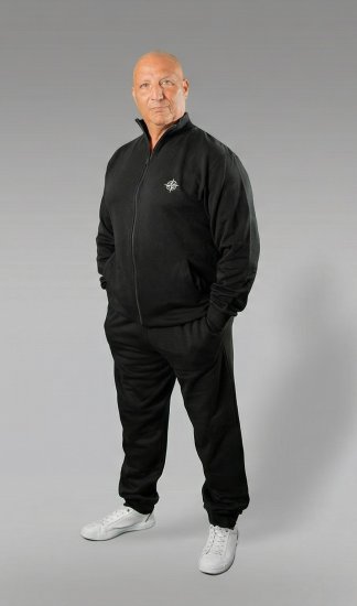 20 Nodi Mistral Tracksuit in Combed Fleece Cotton Black - Trainingspakken - Grote Maten Trainingspakken Heren