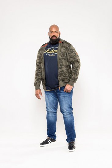 D555 Antonio Camo Printed Zip Through Hoody - Sweaters & hoodies - Sweaters & Hoodies Grote Maten Heren