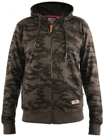 D555 Antonio Camo Printed Zip Through Hoody - Sweaters & hoodies - Sweaters & Hoodies Grote Maten Heren