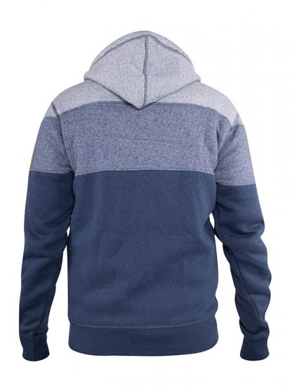 D555 Columbus Cut And Sew Panelled Zip Through Hoody Blue - Sweaters & hoodies - Sweaters & Hoodies Grote Maten Heren