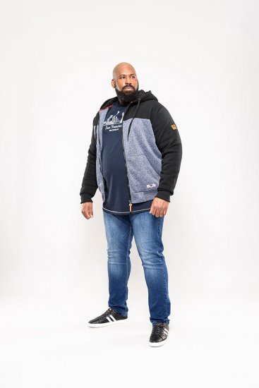 D555 Allen Zip Through Hoody With Sherpa Lining - Sweaters & hoodies - Sweaters & Hoodies Grote Maten Heren