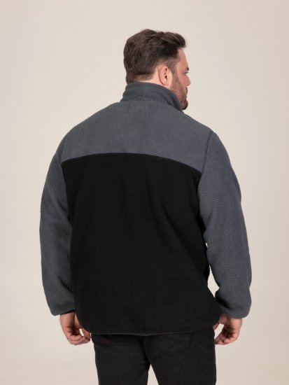 D555 Daly Quarter Zip Fleece Sweatshirt Zwart/Grijs - Sweaters & hoodies - Sweaters & Hoodies Grote Maten Heren