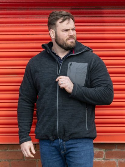D555 Daly Quarter Zip Fleece Sweatshirt Zwart/Grijs - Sweaters & hoodies - Sweaters & Hoodies Grote Maten Heren