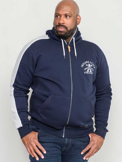 D555 Eaton Full Zip Hoodie Navy - Sweaters & hoodies - Sweaters & Hoodies Grote Maten Heren