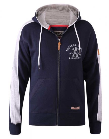 D555 Eaton Full Zip Hoodie Navy - Sweaters & hoodies - Sweaters & Hoodies Grote Maten Heren