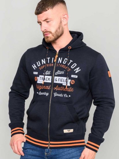 D555 Flanders Full Zip Hoody With Chest Print - Sweaters & hoodies - Sweaters & Hoodies Grote Maten Heren