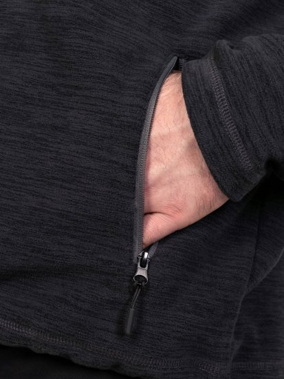 D555 Damien Micro Fleece Zip Through Hoody Zwart/Grijs - Sweaters & hoodies - Sweaters & Hoodies Grote Maten Heren