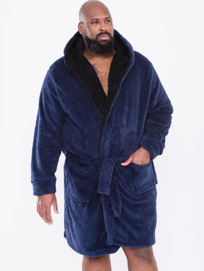 D555 Newquay Bathrobe Navy - Ondergoed & zwem - Grote Maten Ondergoed Heren