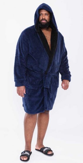 D555 Newquay Bathrobe Navy - Ondergoed & zwem - Grote Maten Ondergoed Heren