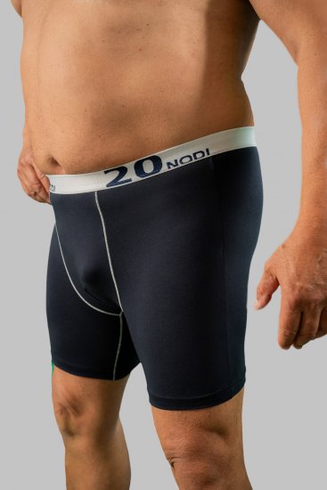 20 Nodi Stretch Cotton Boxer with Medium Leg Blue - Ondergoed & zwem - Grote Maten Ondergoed Heren