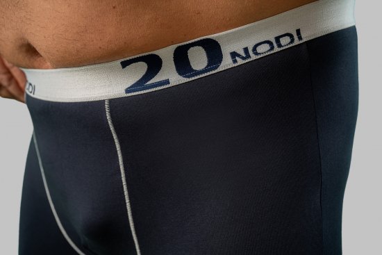 20 Nodi Stretch Cotton Boxer with Medium Leg Blue - Ondergoed & zwem - Grote Maten Ondergoed Heren
