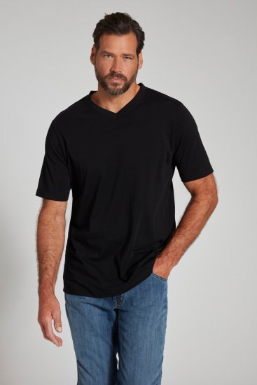 JP1880 702415 T-shirt met V-hals Zwart - T-shirts - Grote Maten T-shirts Heren