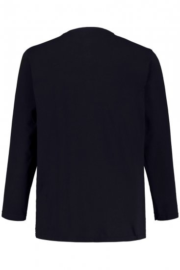 JP1880 702555 Henley T-shirt met lange mouwen Donkerblauw - T-shirts - Grote Maten T-shirts Heren