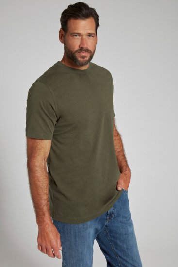 JP1880 702558 T-shirt met ronde hals Donkerolijf - T-shirts - Grote Maten T-shirts Heren