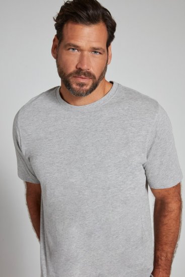 JP1880 702558 T-shirt met ronde hals Grijs gemêleerd - T-shirts - Grote Maten T-shirts Heren
