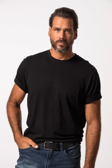 JP1880 702558 T-shirt met ronde hals Zwart - T-shirts - Grote Maten T-shirts Heren