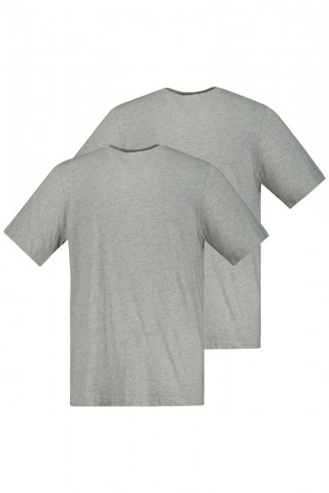 JP1880 702637 T-shirt met ronde hals 2-pack Grijs gemêleerd - T-shirts - Grote Maten T-shirts Heren