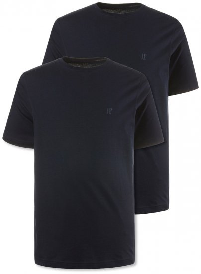 JP1880 702637 T-shirt met ronde hals 2-pack Donkerblauw - T-shirts - Grote Maten T-shirts Heren