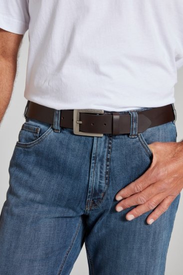 JP1880 705233 Leren riem Mahoniebruin - Riemen - Grote Maten Heren Riemen