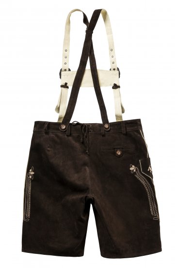 JP1880 Genuine Leather Traditional Lederhosen Shorts Brown - Korte broeken - Grote Maten Korte Broeken Heren