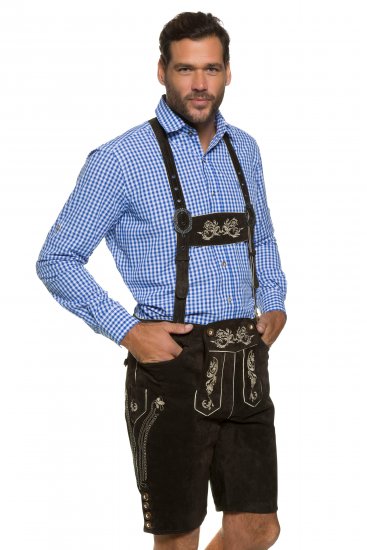 JP1880 Genuine Leather Traditional Lederhosen Shorts Brown - Korte broeken - Grote Maten Korte Broeken Heren