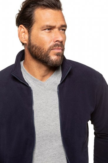 JP1880 705552 Fleecejack met opstaande kraag Donkerblauw - Sportkleding & outdoor - Grote Maten Sportkleding Heren