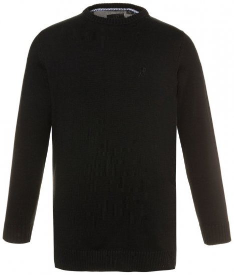 JP1880 708261 Gebreide trui met ronde hals Zwart - Sweaters & hoodies - Sweaters & Hoodies Grote Maten Heren