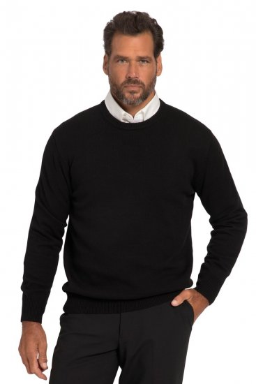 JP1880 708261 Gebreide trui met ronde hals Zwart - Sweaters & hoodies - Sweaters & Hoodies Grote Maten Heren