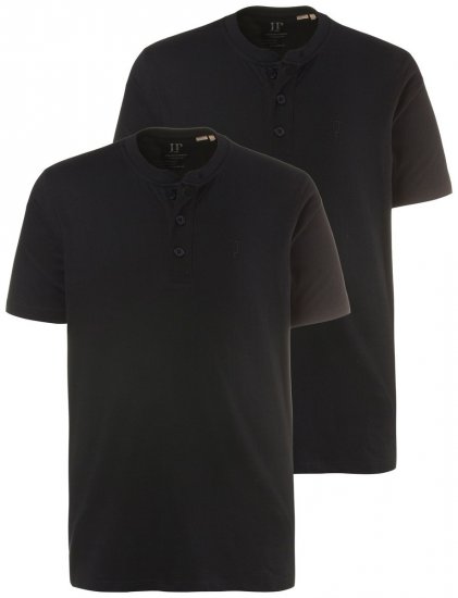JP1880 708420 Henley T-shirt 2-pack Zwart - T-shirts - Grote Maten T-shirts Heren