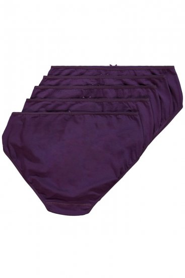 Ulla Popken 710201 Slips 5-pack Aubergine - Slips - 