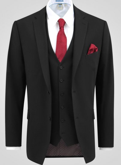 D555 Ted 4 Way Stretch Tailored Suit Jacket Zwart - Pakken - Grote Maten Kostuum Heren