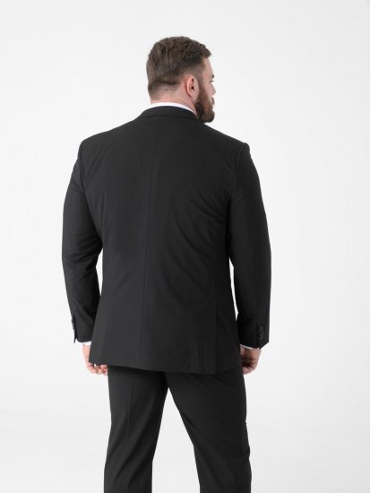 D555 Ted 4 Way Stretch Tailored Suit Jacket Zwart - Pakken - Grote Maten Kostuum Heren