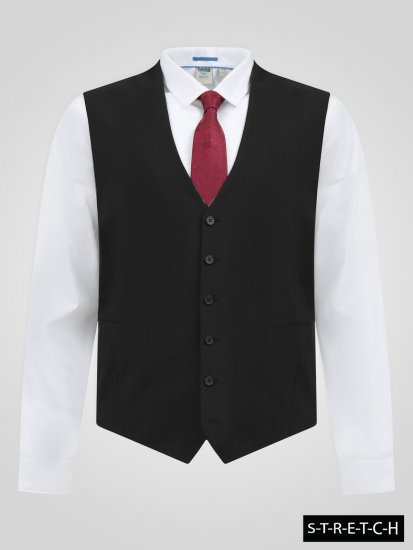 D555 Ted Gilet Zwart - Pakken - Grote Maten Kostuum Heren