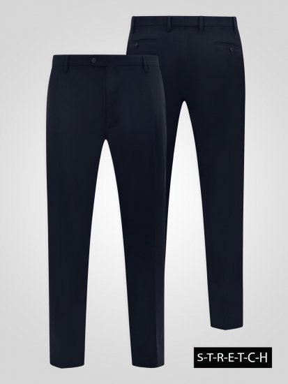 D555 Ted 4 Way Stretch Tailored Trouser Navyblauw - Pakken - Grote Maten Kostuum Heren