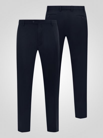 D555 Ted 4 Way Stretch Tailored Trouser Navyblauw - Pakken - Grote Maten Kostuum Heren