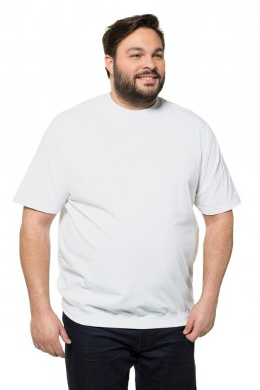 JP1880 712616 T-shirt met buikpasvorm Wit - T-shirts - Grote Maten T-shirts Heren