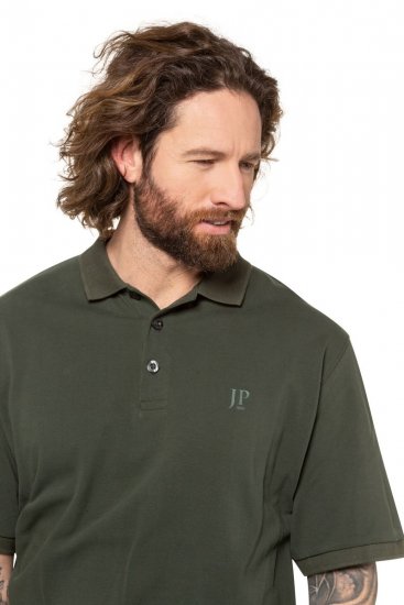 JP1880 712617 Poloshirt met buikpasvorm Donkerolijf - Polo shirts - Grote Maten Poloshirts Heren