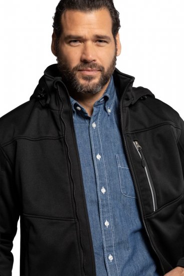 JP1880 714279 Softshell jas met fleecevoering Zwart - Jassen - Grote Maten Herenjassen