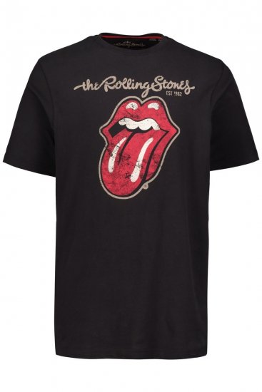 JP1880 Rolling Stones Graphic Band Comfort Fit T-Shirt Black - T-shirts - Grote Maten T-shirts Heren