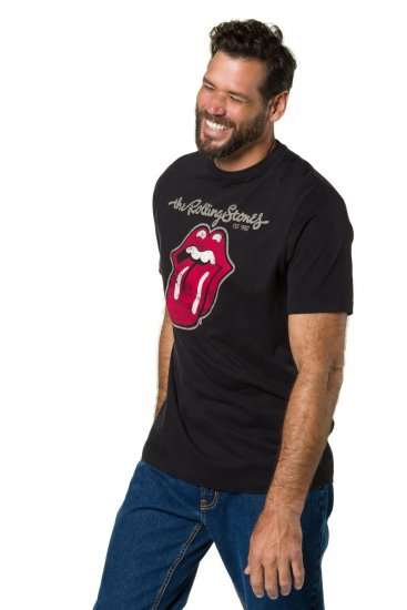 JP1880 Rolling Stones Graphic Band Comfort Fit T-Shirt Black - T-shirts - Grote Maten T-shirts Heren