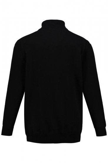 JP1880 716842 Gebreide trui met halve rits Zwart - Sweaters & hoodies - Sweaters & Hoodies Grote Maten Heren