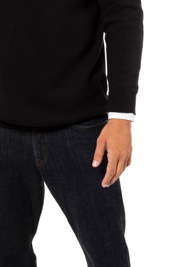 JP1880 716842 Gebreide trui met halve rits Zwart - Sweaters & hoodies - Sweaters & Hoodies Grote Maten Heren