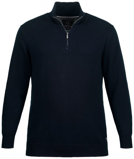 JP1880 716842 Gebreide trui met halve rits Donkerblauw - Sweaters & hoodies - Sweaters & Hoodies Grote Maten Heren