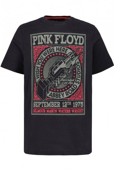JP1880 Pink Floyd Retro Graphic Comfort Fit Band T-Shirt Black - T-shirts - Grote Maten T-shirts Heren