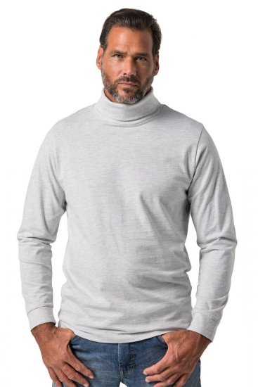 JP1880 723303 Shirt met col en lange mouwen Naturel gemêleerd TALL - TALL T-shirts - TALL T-Shirts Heren