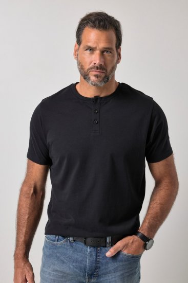 JP1880 726695 Henley-shirt Zwart TALL - TALL T-shirts - TALL T-Shirts Heren