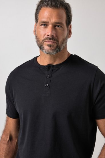 JP1880 726695 Henley-shirt Zwart TALL - TALL T-shirts - TALL T-Shirts Heren